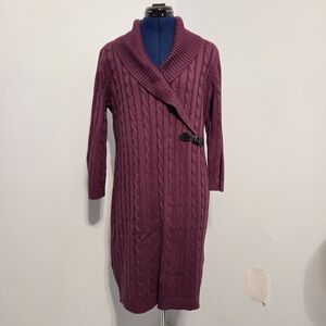 Purple Cable Knit Sweater Dress Size L